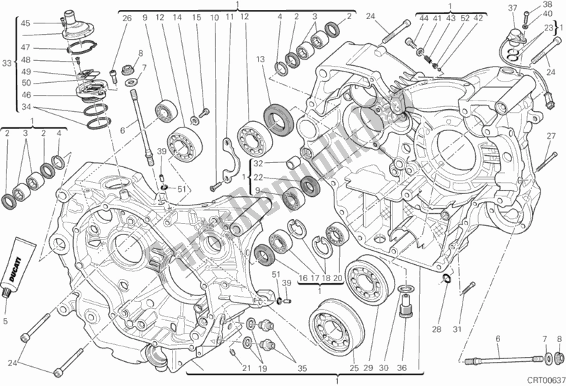 Alle onderdelen voor de Carter van de Ducati Monster 795 ABS 2013